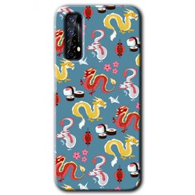 Realme 7 Funky Dragon Baskılı Uyumlu Silikon Kılıf