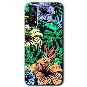 Realme 7 Hibiscus Flowers Baskılı Uyumlu Silikon Kılıf