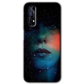 Realme 7 Karanlık Kadın Baskılı Uyumlu Silikon Kılıf