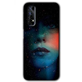 Realme 7 Karanlık Kadın Baskılı Uyumlu Silikon Kılıf