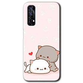 Realme 7 Kedi Aşkı Baskılı Uyumlu Silikon Kılıf