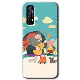 Realme 7 Kış Pikniği Baskılı Uyumlu Silikon Kılıf