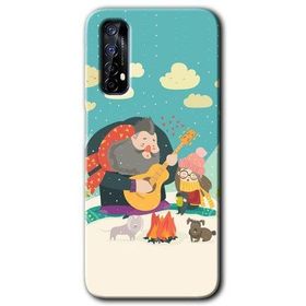 Realme 7 Kış Pikniği Baskılı Uyumlu Silikon Kılıf