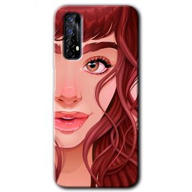 Realme 7 Kızıl Kız Baskılı Uyumlu Silikon Kılıf