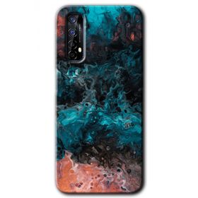 Realme 7 Liquid Colorfull Baskılı Uyumlu Silikon Kılıf