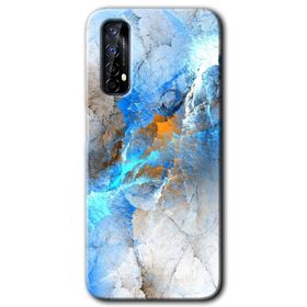Realme 7 Mavi Buzul Baskılı Uyumlu Silikon Kılıf