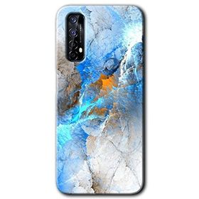 Realme 7 Mavi Buzul Baskılı Uyumlu Silikon Kılıf