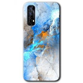 Realme 7 Mavi Buzul Baskılı Uyumlu Silikon Kılıf