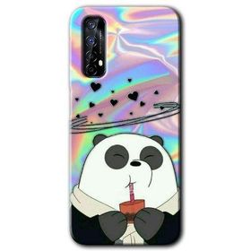 Realme 7 Milkshake Panda Baskılı Uyumlu Silikon Kılıf