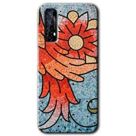 Realme 7 Mozaik Çiçek Baskılı Uyumlu Silikon Kılıf