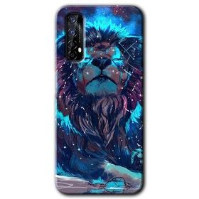 Realme 7 Neon Aslan Baskılı Uyumlu Silikon Kılıf
