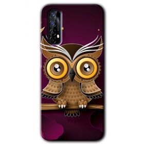 Realme 7 Owl Bird Branch Baskılı Uyumlu Silikon Kılıf