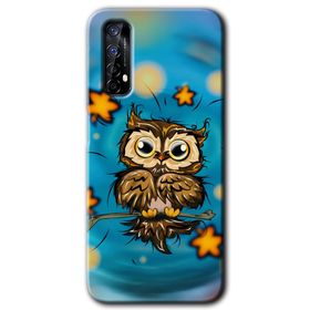Realme 7 Owl Bird Stars Baskılı Uyumlu Silikon Kılıf