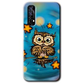 Realme 7 Owl Bird Stars Baskılı Uyumlu Silikon Kılıf