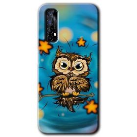 Realme 7 Owl Bird Stars Baskılı Uyumlu Silikon Kılıf