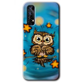 Realme 7 Owl Bird Stars Baskılı Uyumlu Silikon Kılıf