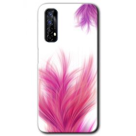 Realme 7 Pembe Tüy Baskılı Uyumlu Silikon Kılıf