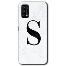 Realme 7 Pro Beyaz Mermer Desenli Ş Harfi Baskılı Uyumlu Silikon Kılıf