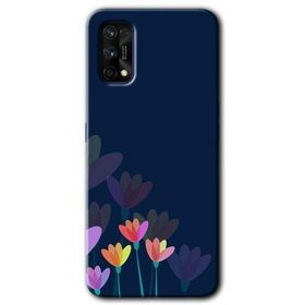 Realme 7 Pro Çizim Çiçekleri Baskılı Uyumlu Silikon Kılıf