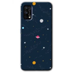 Realme 7 Pro Çizim Gezegen Baskılı Uyumlu Silikon Kılıf