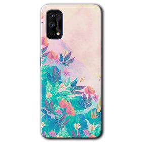 Realme 7 Pro Çizim Yapraklar Baskılı Uyumlu Silikon Kılıf