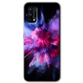 Realme 7 Pro Color Splash Purple Baskılı Uyumlu Silikon Kılıf