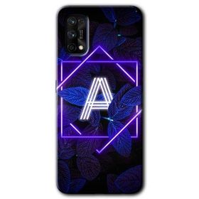 Realme 7 Pro Dark Neon Yaprak A Harfi Baskılı Uyumlu Silikon Kılıf
