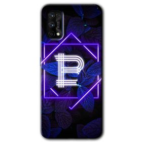 Realme 7 Pro Dark Neon Yaprak B Harfi Baskılı Uyumlu Silikon Kılıf
