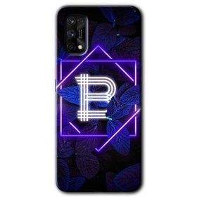Realme 7 Pro Dark Neon Yaprak B Harfi Baskılı Uyumlu Silikon Kılıf