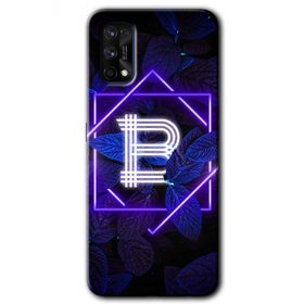 Realme 7 Pro Dark Neon Yaprak B Harfi Baskılı Uyumlu Silikon Kılıf
