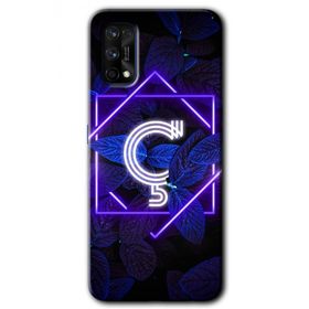 Realme 7 Pro Dark Neon Yaprak C Harfi Baskılı Uyumlu Silikon Kılıf