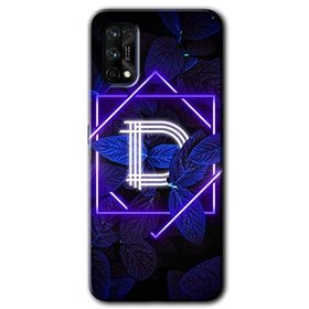 Realme 7 Pro Dark Neon Yaprak D Harfi Baskılı Uyumlu Silikon Kılıf