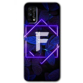 Realme 7 Pro Dark Neon Yaprak F Harfi Baskılı Uyumlu Silikon Kılıf