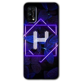 Realme 7 Pro Dark Neon Yaprak H Harfi Baskılı Uyumlu Silikon Kılıf