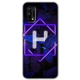 Realme 7 Pro Dark Neon Yaprak H Harfi Baskılı Uyumlu Silikon Kılıf