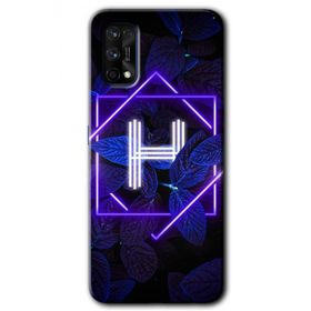 Realme 7 Pro Dark Neon Yaprak H Harfi Baskılı Uyumlu Silikon Kılıf