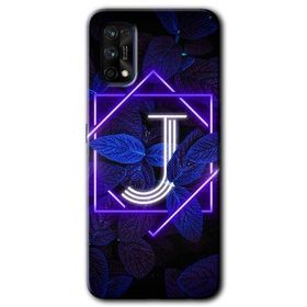 Realme 7 Pro Dark Neon Yaprak J Harfi Baskılı Uyumlu Silikon Kılıf