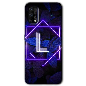 Realme 7 Pro Dark Neon Yaprak L Harfi Baskılı Uyumlu Silikon Kılıf
