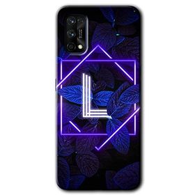 Realme 7 Pro Dark Neon Yaprak L Harfi Baskılı Uyumlu Silikon Kılıf