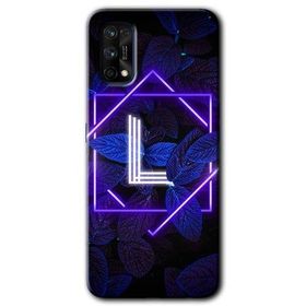 Realme 7 Pro Dark Neon Yaprak L Harfi Baskılı Uyumlu Silikon Kılıf