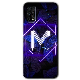 Realme 7 Pro Dark Neon Yaprak M Harfi Baskılı Uyumlu Silikon Kılıf