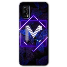 Realme 7 Pro Dark Neon Yaprak M Harfi Baskılı Uyumlu Silikon Kılıf