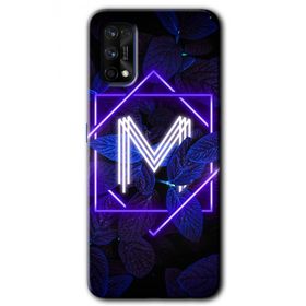 Realme 7 Pro Dark Neon Yaprak M Harfi Baskılı Uyumlu Silikon Kılıf