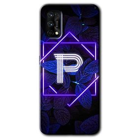 Realme 7 Pro Dark Neon Yaprak P Harfi Baskılı Uyumlu Silikon Kılıf