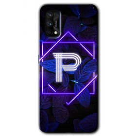 Realme 7 Pro Dark Neon Yaprak P Harfi Baskılı Uyumlu Silikon Kılıf