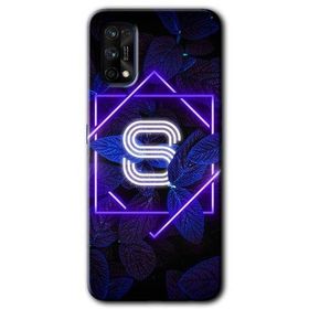 Realme 7 Pro Dark Neon Yaprak Ş Harfi Baskılı Uyumlu Silikon Kılıf
