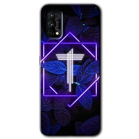 Realme 7 Pro Dark Neon Yaprak T Harfi Baskılı Uyumlu Silikon Kılıf