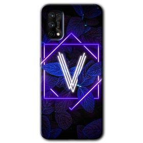 Realme 7 Pro Dark Neon Yaprak V Harfi Baskılı Uyumlu Silikon Kılıf