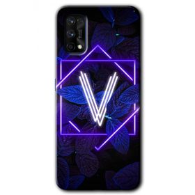 Realme 7 Pro Dark Neon Yaprak V Harfi Baskılı Uyumlu Silikon Kılıf