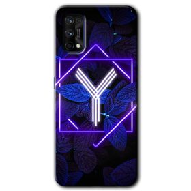 Realme 7 Pro Dark Neon Yaprak Y Harfi Baskılı Uyumlu Silikon Kılıf